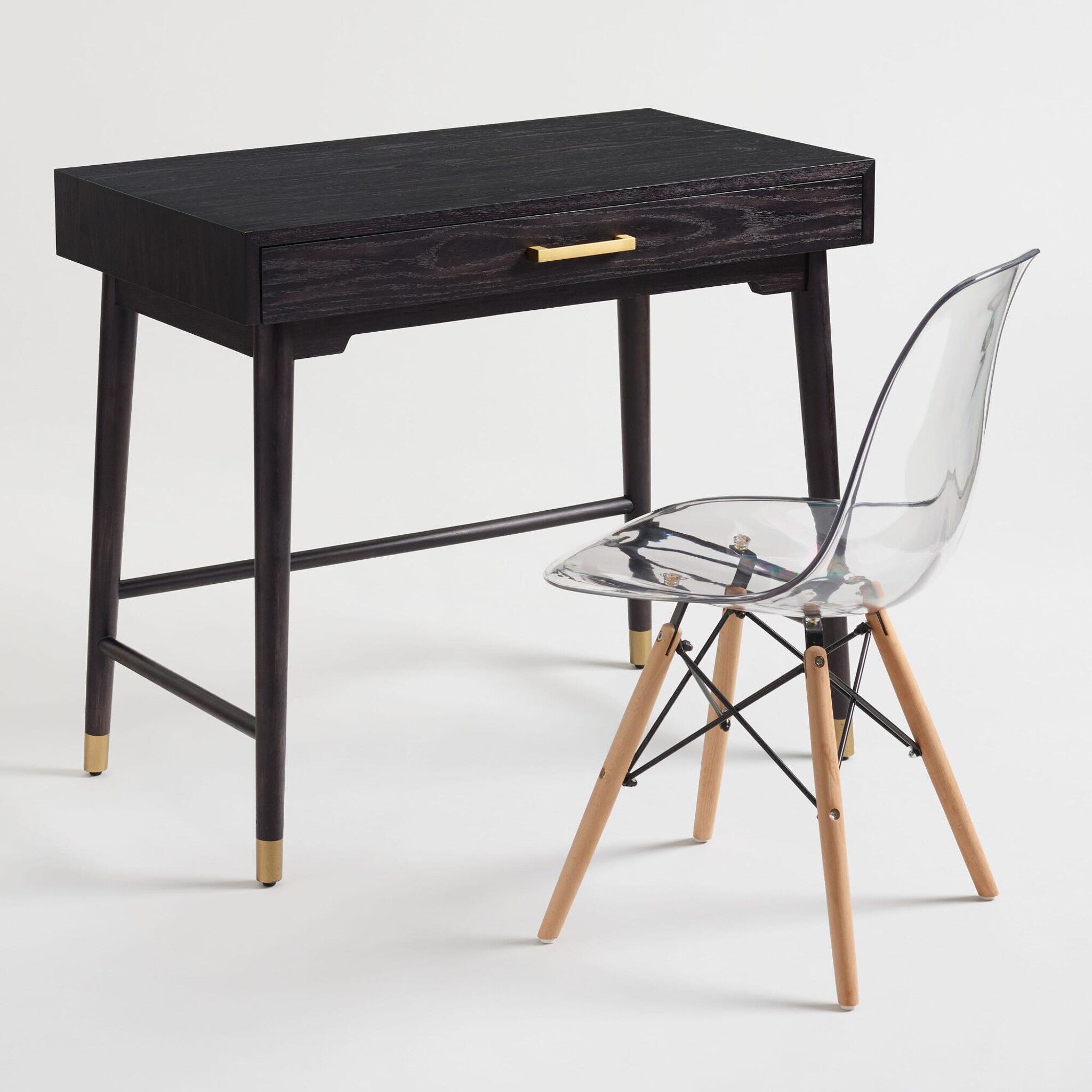 DotFurn Lucent Clear Acrylic Side Chair – Eiffel Beechwood Base - Image 2